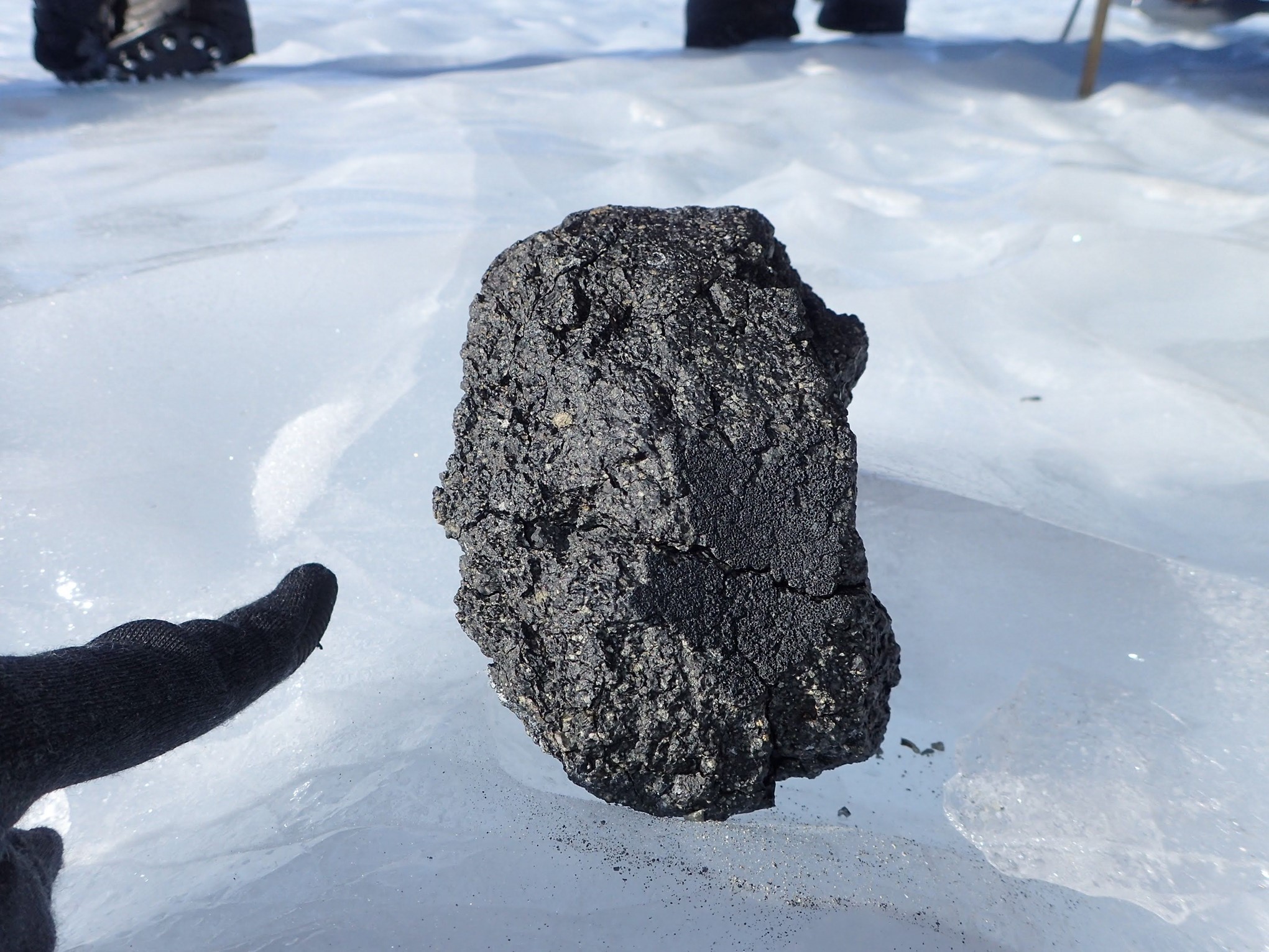 A chunky meteorite on the blue-ice at DW.