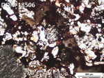 Thin Section Photo of Sample DOM 18506 in Plane-Polarized Light with 5X Magnification