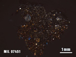 Thin Section Photo of Sample MIL 07451 at 1.25X Magnification in Cross-Polarized Light