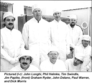 Pictured (l-r): John Longhi, Phil Helmke, Tim Swindle, Jim Papike, (front) Graham Ryder, John Delano, Paul Warren, and Dick Morris