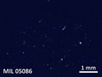 Thin Section Photo of Sample MIL 05086 in Cross-Polarized Light with 5X Magnification