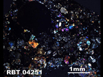Thin Section Photo of Sample RBT 04251  in Cross-Polarized Light