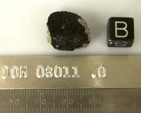 DOM 08011 Meteorite Sample Photograph Showing Bottom View