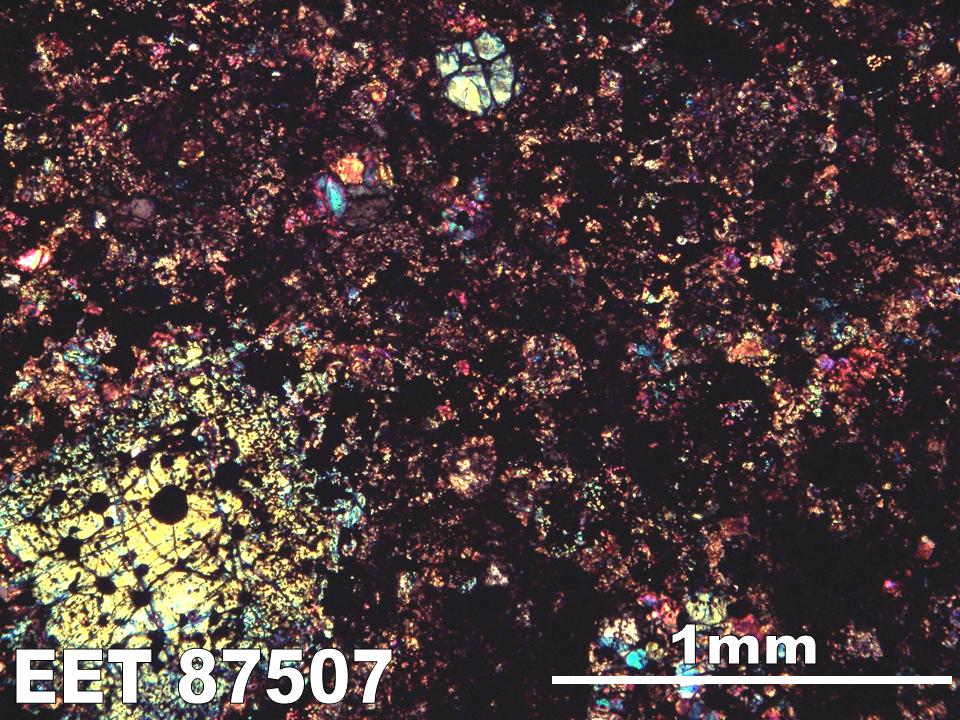 Thin Section Photo of Sample EET 87507 in Cross-Polarized Light