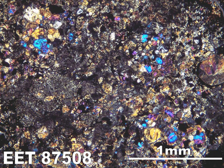 Thin Section Photograph of Sample EET 87508 in Cross-Polarized Light
