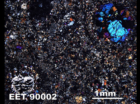 Thin Section Photograph of Sample EET 90002 in Cross-Polarized Light