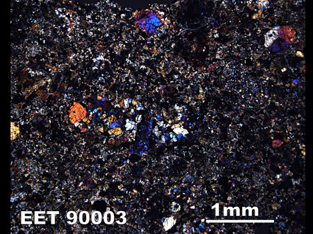 Thin Section Photograph of Sample EET 90003 in Cross-Polarized Light