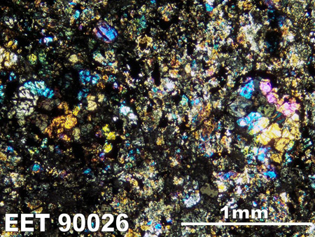 Thin Section Photograph of Sample EET 90026 in Cross-Polarized Light