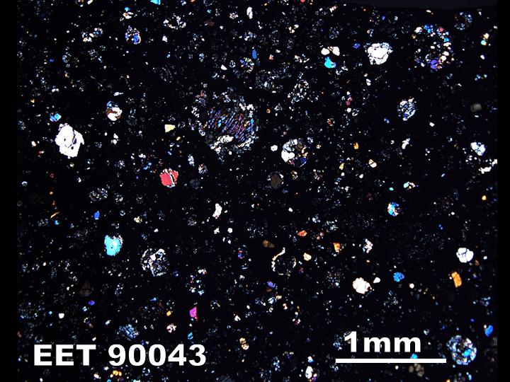 Thin Section Photo of Sample EET 90043 in Cross-Polarized Light