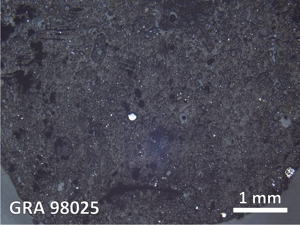 Thin Section Photo of Sample GRA 98025 in Reflected Light with 5X Magnification