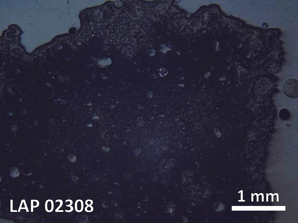 Thin Section Photo of Sample LAP 02308 in Reflected Light with  Magnification