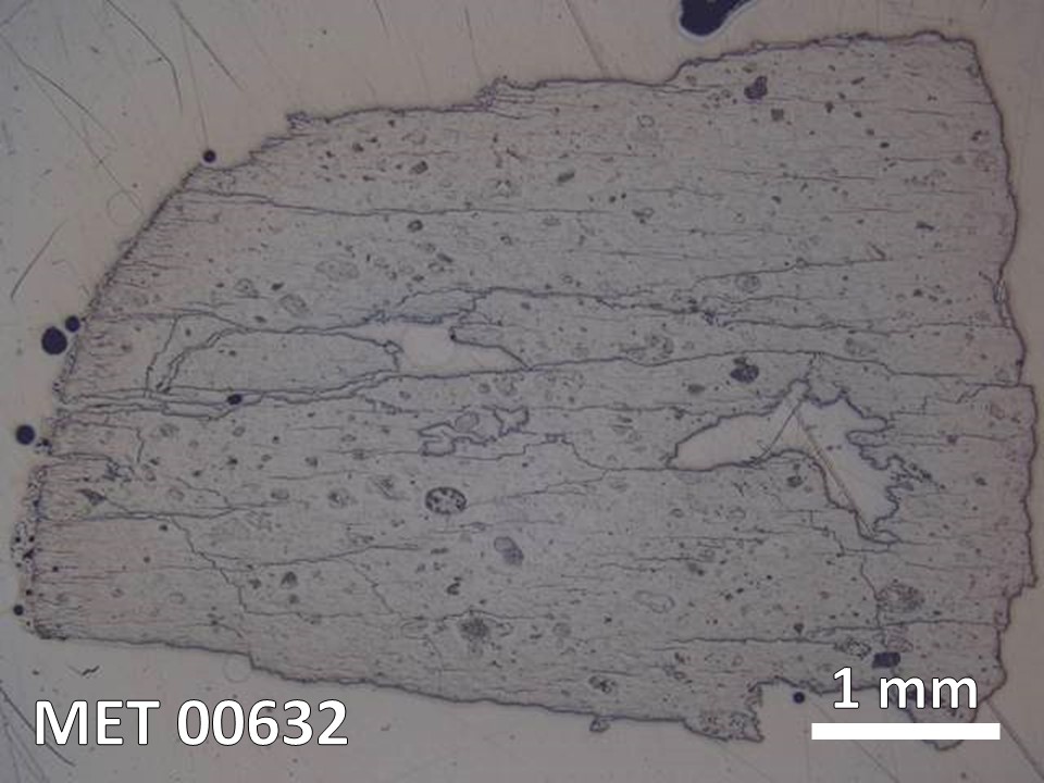 Thin Section Photo of Sample MET 00632 in Reflected Light with  Magnification