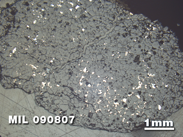 Thin Section Photo of Sample MIL 090807 at 1.25X Magnification in Reflected Light