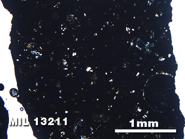 Thin Section Photo of Sample MIL 13211 in Plane-Polarized Light with 2.5X Magnification