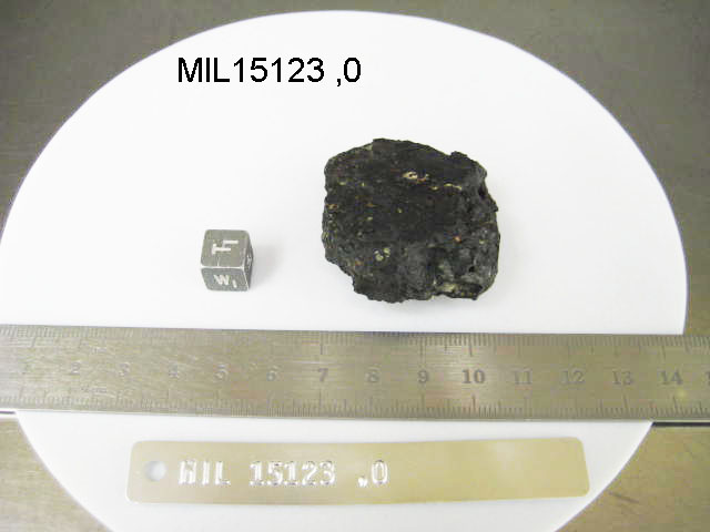 Lab Photo of Sample MIL 15123 Displaying Top West Orientation