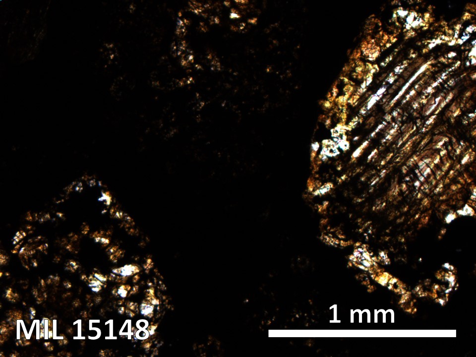 Thin Section Photo of Sample MIL 15148 in Plane-Polarized Light with 5X Magnification