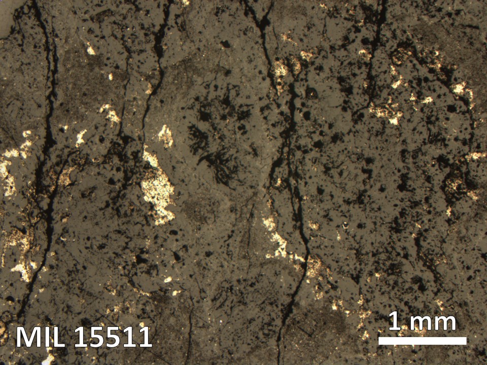 Thin Section Photo of Sample MIL 15511 in Reflected Light with 2.5X Magnification