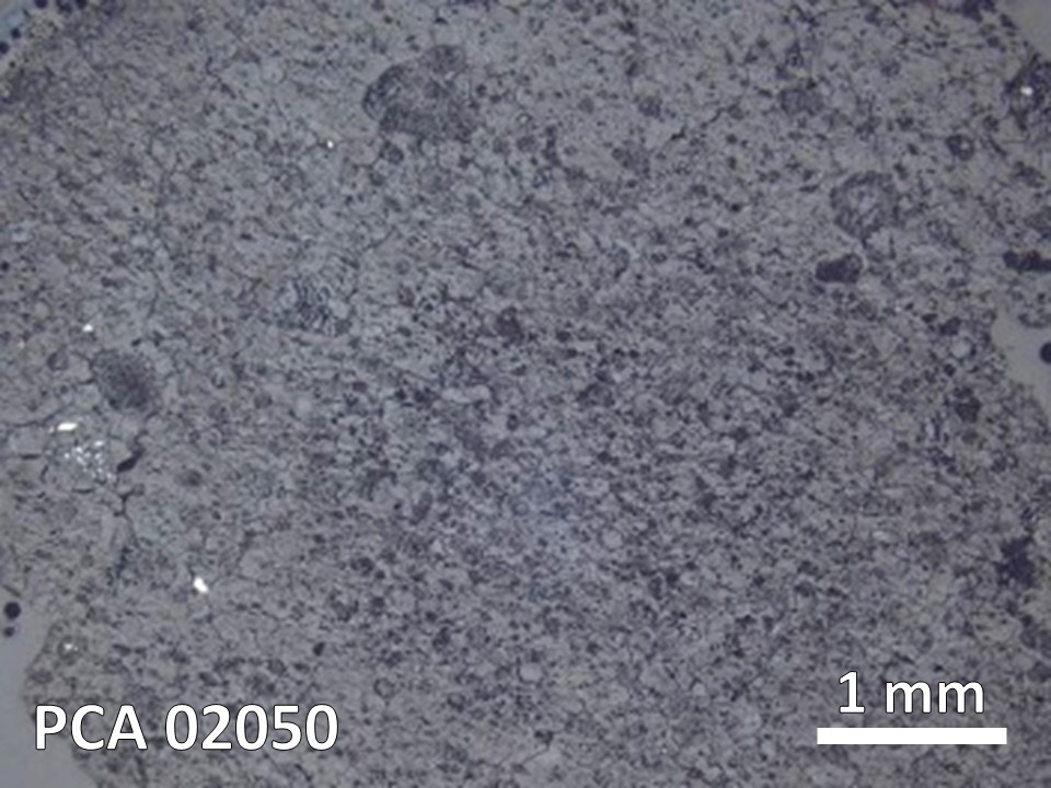Thin Section Photo of Sample PCA 02050 in Reflected Light with 5X Magnification