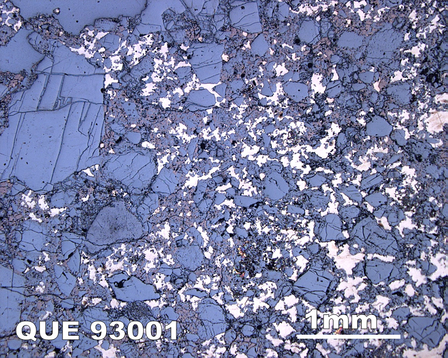 Thin Section Photograph of Sample QUE 93001 in Reflected Light
