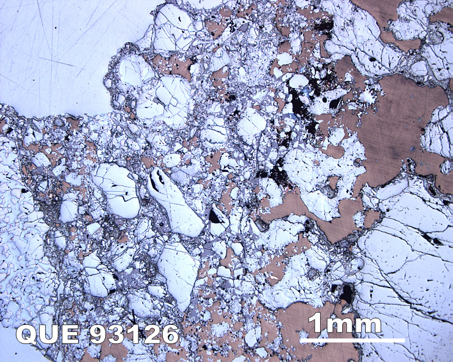 Thin Section Photograph of Sample QUE 93126 in Reflected Light