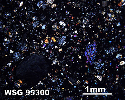 Thin Section Photograph of Sample WSG 95300 in Cross-Polarized Light