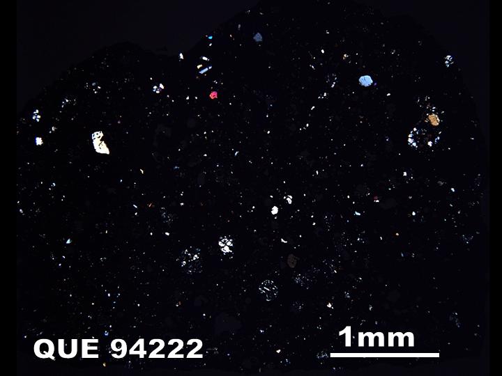 Thin Section Photo of Sample QUE 94222 in Cross-Polarized Light