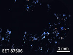 Thin Section Photo of Sample EET 87506 in Cross-Polarized Light with 1.25X Magnification