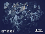 Thin Section Photo of Sample EET 87523 in Cross-Polarized Light with 1.25X Magnification