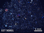 Thin Section Photo of Sample EET 90001 in Cross-Polarized Light with  Magnification