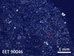 Thin Section Photo of Sample EET 90046 in Cross-Polarized Light with  Magnification
