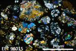 Thin Section Photo of Sample EET 96015 in Cross-Polarized Light with 2.5X Magnification