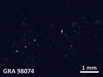 Thin Section Photo of Sample GRA 98074 in Cross-Polarized Light with  Magnification