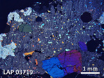 Thin Section Photo of Sample LAP 03719 in Cross-Polarized Light with 1.25X Magnification