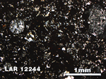 Thin Section Photo of Sample LAR 12244 in Plane-Polarized Light with 2.5X Magnification