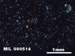 Thin Section Photo of Sample MIL 090514 at 2.5X Magnification in Cross-Polarized Light