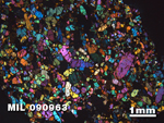 Thin Section Photo of Sample MIL 090963 in Cross-Polarized Light with 1.25X Magnification