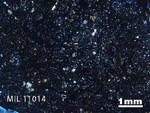 Thin Section Photo of Sample MIL 11014 in Cross-Polarized Light with 1.25x Magnification