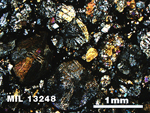 Thin Section Photo of Sample MIL 13248 in Cross-Polarized Light with 2.5X Magnification