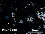 Thin Section Photo of Sample MIL 13322 in Cross-Polarized Light with 2.5X Magnification
