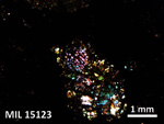 Thin Section Photo of Sample MIL 15123 in Cross-Polarized Light with 2.5X Magnification