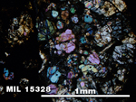 Thin Section Photo of Sample MIL 15328 in Cross-Polarized Light with 5X Magnification