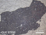 Thin Section Photo of Sample QUE 97990 in Reflected Light with  Magnification