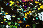 Thin Section Photo of Sample EET 96001 in Cross Polarized Light