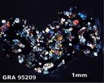 Thin Section Photograph of Sample GRA 95209 in Cross-Polarized Light