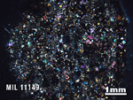 Thin Section Photo of Sample MIL 11149 in Cross-Polarized Light with 1.25X Magnification