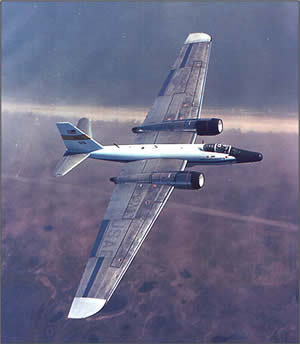 WB57F aircraft, one of several planes used for Cosmic Dust collection in the
stratosphere.
