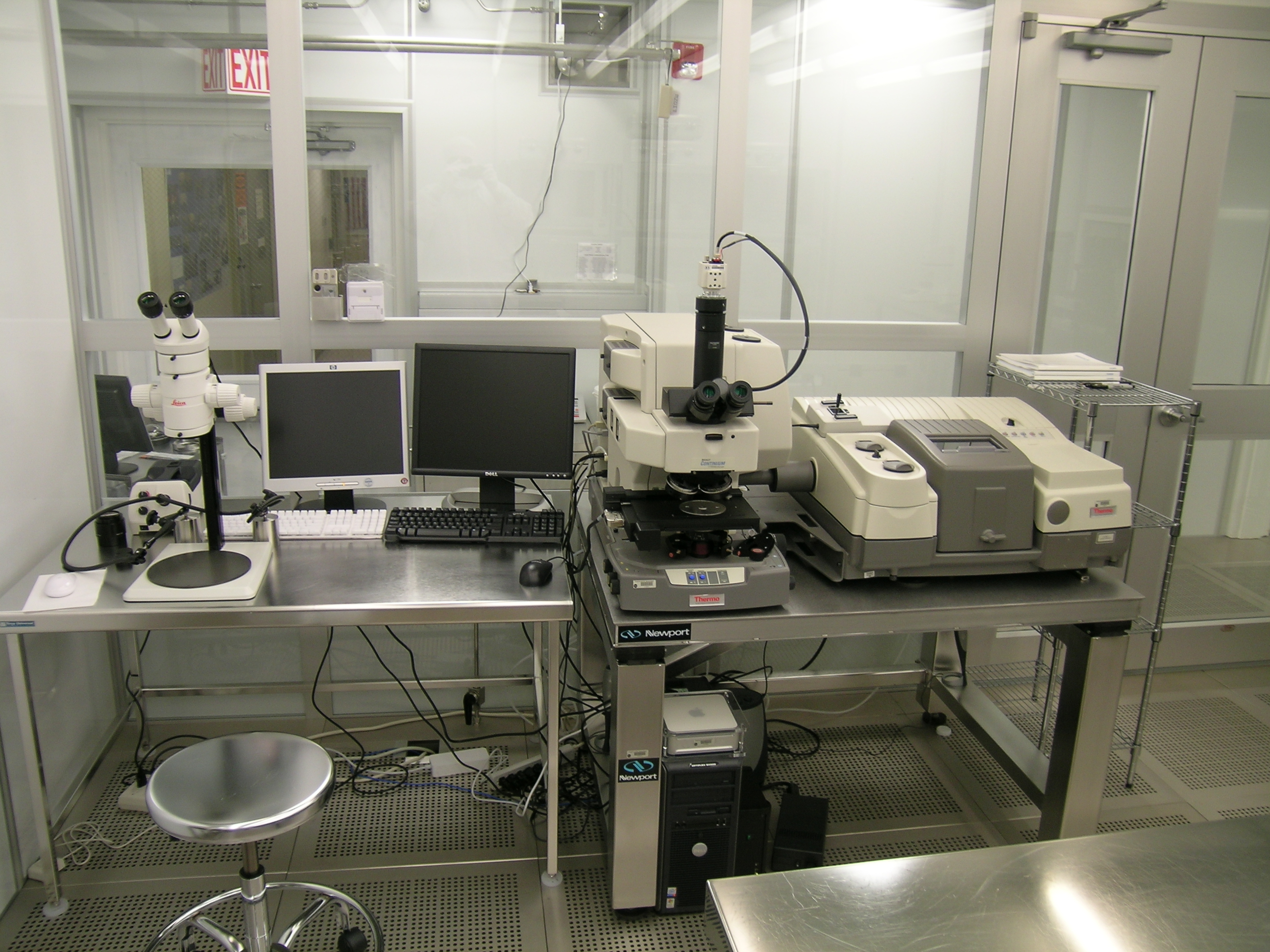 FTIR Spectrometer and Stereo microscope used for sample characterization