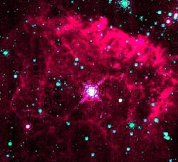 Photo of a bright star hidden by Interstellar dust